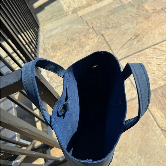 New! Portland Leather Goods Navy Medium Tote - Picture 8 of 8